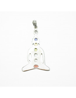 Pendentif Yogi, argent 925 et pierres serties