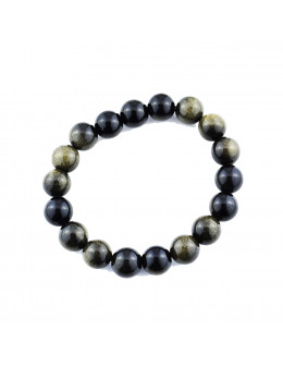 Bracelet perles Obsidienne oeil céleste 12 mm