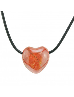 Collier corde et pierres forme coeur